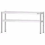 Aufsatzbord Edelstahl - 2 Etagen - 1600x370mm - höhenverstellbar