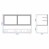Balcão de bolo / vitrine refrigerada - 2,01 x 0,79 m - 990 litros - com 2 prateleiras