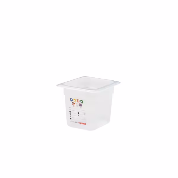 (6 Stück) CAMBRO | SafeTrak - Polypropylen-Behälter GN 1/6 - Milchig - Höhe: 150mm
