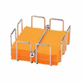 (6 pz) Portatovaglioli BAR - set da 6 - Metallo cromato - 140x140mm - per ca. 50 Tovaglioli - incl. Pressino - Argento