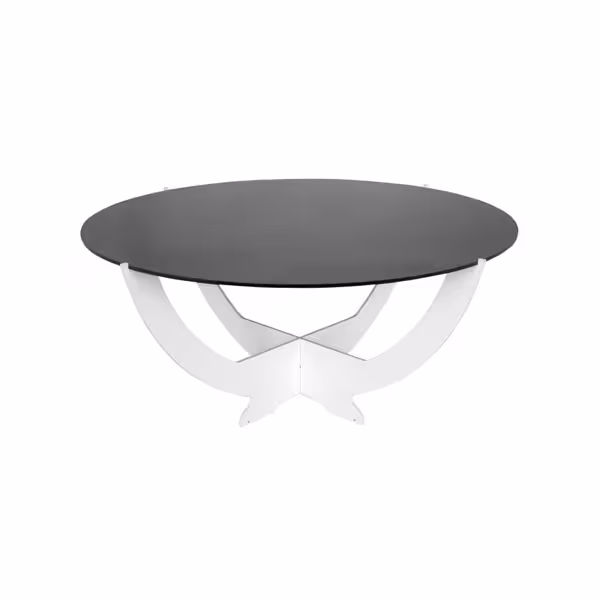 Octopus Buffet Riser Stand – Ø300 mm - White Powder-Coated Stainless Steel - Black Plexiglass - White Line