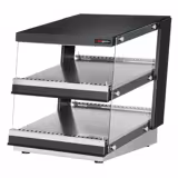 Commercial Heated Display Cabinet – 600 mm – 980 W – with 2 Shelves – Black