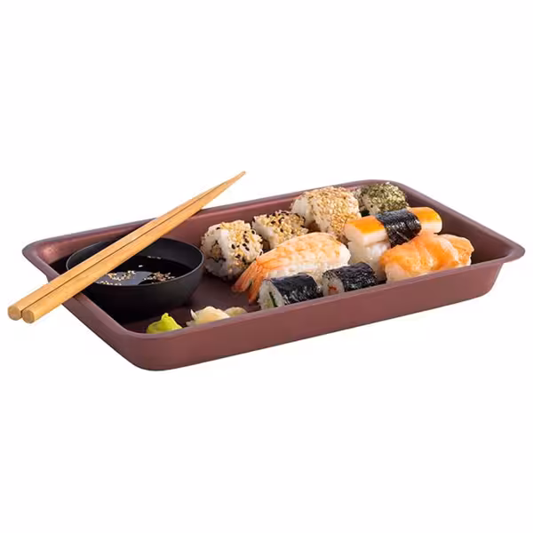 (6 kpl) Tarjotin – LEVANTE – Ruostumatonta terästä – 255x160 mm – Korkeus: 30 mm  