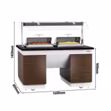 Barra de buffet caliente - 1,6 x 0,8 m - con 2 Calentadores de comida, Chafing Dish