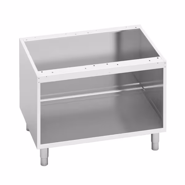 Avoin alakaappi - LORENZO 700 - 800x560 mm; 600 mm korkea - ruostumaton teräs AISI 304; 3-sivulta suljettu; säätöjalat - yhteensopiva: Lorenzo 700 -sarja