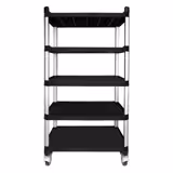 Hyllsystem med polypropenhyllor – sidostolpar i aluminium – 800x500 mm – Djup: 500 mm – 5 hyllplan – anodiserad – Lastkapacitet: 250 kg