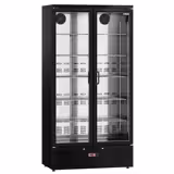 Lednice na nápoje - 920 mm - 500 l - digitální termostat - interiér z nerezové oceli - s 2 skleněné dveře - černá