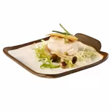 (6 pcs) CROCKER | Plate - Melamine - 140x130mm - White/Brown