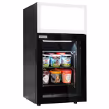 Commercial Mini Bar Freezer - 460mm - with 1 glass door & advertising display - Black - Glass door