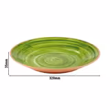 (6 stuks) Dienblad - LA VIDA - Melamine - Ø 32cm - hoogte: 35mm - Groen