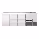 Banco Spillatura Birra - 2500x700mm - 1 Porta & 6 Cassetti