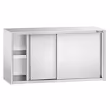 Armadio pensile in acciaio inox PREMIUM - 1200x400mm - con porte scorrevoli - 650mm di altezza