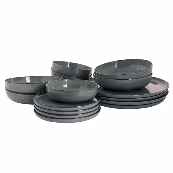 (16 stuks) ANTIGO - serviesset - porselein - blauw