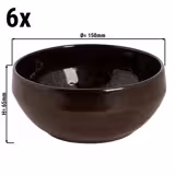 (6 pcs) Dessert Bowl - BAMA COPPER - Stoneware - round - Ø 150mm - Copper