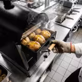 Forno para batatas Kumpir a gás - controlo mecânico - 530x1100x740mm - aço inoxidável - com 2 gavetas