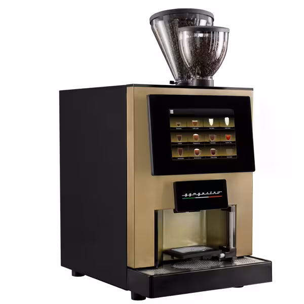 Επαγγελματική υπεραυτόματη μηχανή καφέ espresso (bean-to-cup) - 30 Programme - 10,0 Zoll Touchscreen - 2 Bohnen-, 2 Pulverbehälter - inkl. σύστημα φρέσκου γάλακτος για 2 είδη γάλακτος