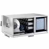 Commercial kitchen extract air cleaning unit with motor - 8,400 m³/h - With pre-filter, pocket filter and activated carbon filter