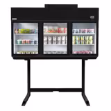 Expositor mural refrigerado/congelação - 2100mm - 594L - com 6 prateleiras & 4 portas em vidro duplo - traseira fechada - Preto