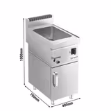 Elektrische bain-marie - 1,2 kW - 1x GN 1/1 of 2x GN 1/2 - met aftapkraan - incl. onderbouw met 1 deur(en)