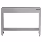 Mesa de trabajo de acero inoxidable central ECO - 1000x700mm - con estante inferior y refuerzo omega