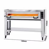 Electric Deck Pizza Oven - Single Deck - Refractory Stone Deck - 9 - Ø 34cm (13") - Digital Controls - up to 450°C - incl. Stainless steel hood & Base frame
