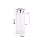 (6 ks) Džbán na vodu/džus - 1,5 L - Sklo - kryt se sítkem