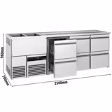 Barkoelkast PREMIUM - 2500x700mm - 6 laden