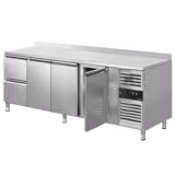 Koelwerkbank ECO - 2230x700mm - met 3 deuren - 2 lades - opstand