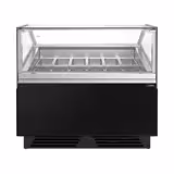 Ice Cream Serve Over Counter | ADAM - 1200mm - Ventilated cooling - with LED lighting - for 12 x 5 litres Napoli pans or 8 x 7 litres - Black