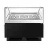 Ice Cream Serve Over Counter | ADAM - 1200mm - Ventilated cooling - with LED lighting - for 12 x 5 litres Napoli pans or 8 x 7 litres - Black