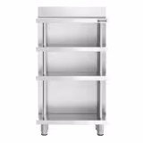 Bar-Arbeitstisch - Edelstahl - 600x400mm - mit 4 Ablagen