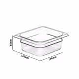 (6 Stück) CAMBRO | CAMWEAR® - Polycarbonat-Behälter GN 1/6 - Transparent - Höhe: 65mm