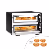 Electric Deck Pizza Oven - Twin Deck - Refractory Stone Deck - 4+4 - Ø 35cm (13.8") - Mechanical Controls - up to 450°C