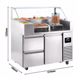 Tillberedningsbord - 1.21 x 0.7 m - med 1 dörr & 2 lådor 1/2 -. Inkl Hot Dog Grill & Hot Dog Maker