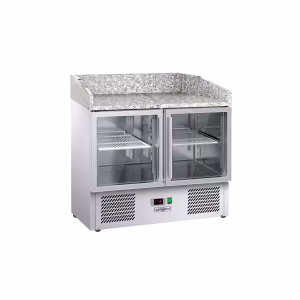 Commercial Refrigerated Pizza Prep Counter ECO - 935x700 - 2 Glass Doors