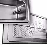 Comptoir de bar réfrigéré PREMIUM - 2500x700mm - 1 porte vitrée & 5 tiroirs en verre