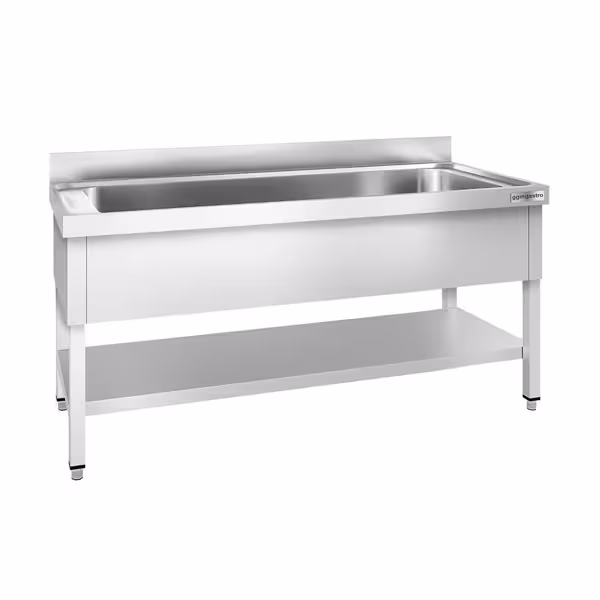 Pot sink Premium - 1400x700mm - with undershelf & 1 basin