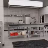 Commercial Stainless Steel Centre Table PREMIUM - 1800x800mm - with Undershelf - with Cross Bracing - with Granite Worktop