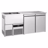Comptoir de bar réfrigéré PREMIUM - 1950x700mm - 2 portes