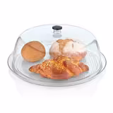 Tray with Dome Cover - Polycarbonate - Ø 390mm - Height: 150mm - incl. tray - with stackable; ergonomic handle; microwave- and dishwasher-safe; -40°C to +99°C temperature resistant; food-safe; shatter-resistant; acid-resistant