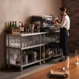 Bar Çalışma Tezgahı - Paslanmaz çelik - 800x600mm - 4 raflı