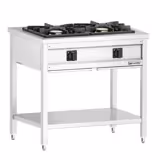 Commercial Gas Range – 17 kW – 2 Burners – Open Design with Undershelf & Drip Tray