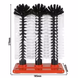 (2 Stück) FUCHS | DELFIN® Gläser-Spülbürste - 3x240mm - mit Kunststoffbodenplatte - 1-2-3