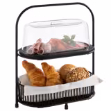 (6 uds) Bandeja de autoservicio - Melamina - SLATE - 280x155mm - Altura: 10mm - Negro - apilable - apta para lavavajillas