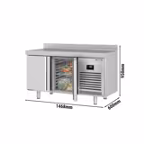 Tavolo congelatore PREMIUM PLUS - 1468x600mm - Ventilata - con 2 porte - Alzatina
