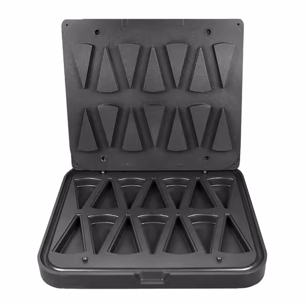 Platen voor tartelette-machine TMNP - tartelettevorm: taartpunt - 110x60mm - voor 14 tartelettes