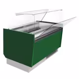 Profesyonel Dondurma Teşhir Vitrini LIAM - 1310mm - Statik Soğutma - LED Aydınlatmalı - 10+10 x 5L Dondurma Küveti - Yeşil