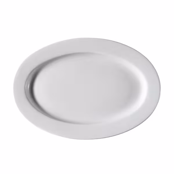 (6 stuks) PERA Weiß - bord - Dönerteller - ovaal - porselein - 240x180mm - wit