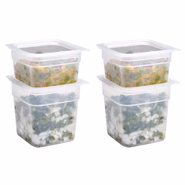 CAMBRO | CAMSQUARES® - Juego de recipientes FreshPro - 8 piezas - 2x 0,95 litros & 2x 0,47 litros - Transparente