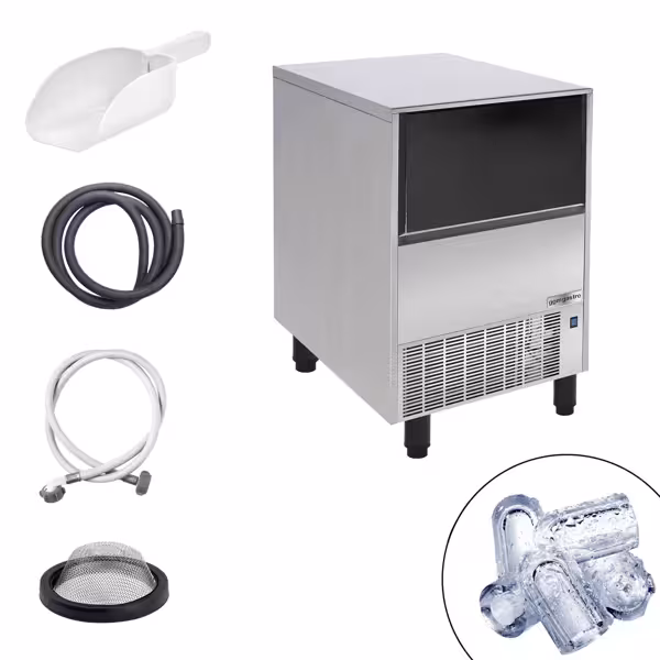 Máquina de cubitos de hielo PROFESIONAL - Cilíndrico hueco - 51kg/24h - incl. depósito para hielo
